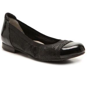 Ros Hommerson RONNIE Patent Leather and Pebbled Soft Sided Ballet Flats